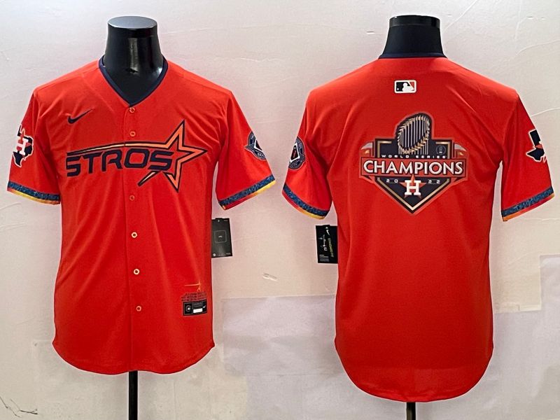 Men Houston Astros Blank Orange Five generation Joint Name 2025 Nike MLB Jersey style 13